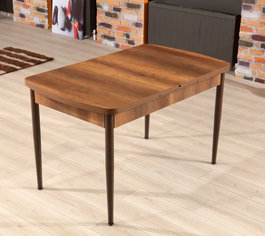 Hanah Home Mesa de Comedor Extensible Trend Barok Nogal y Marrón